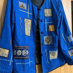Embroidered Blue Blazer